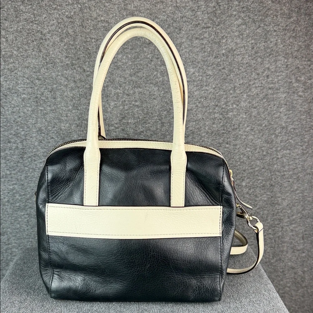 Kate Spade Kaiya Alice Black and White Leather‎ Satchel Bag